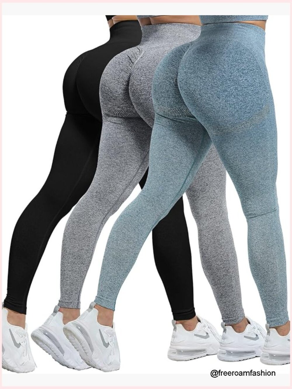 Seamless High Waisted Butt Lifting Leggings 3 Piece Set